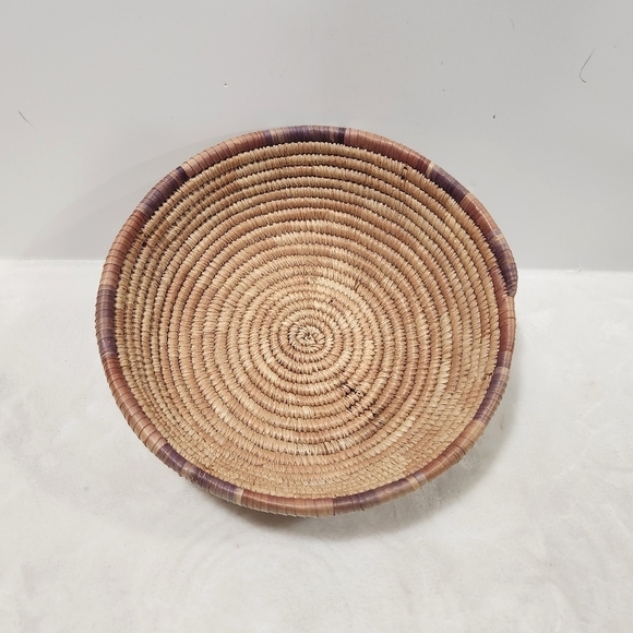 Other - Boho Natural Woven Coiled Reed Grass Handmade Wall Art Decor And Basket